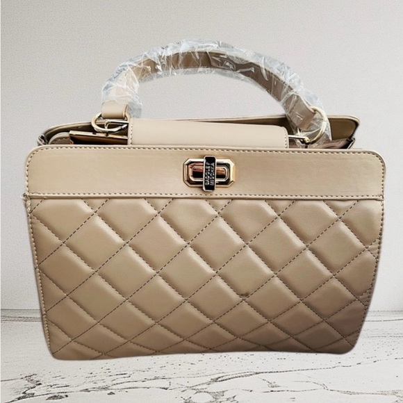 Badgley Mischka Handbags - Badgley Mischka Taupe Quilted Handbag